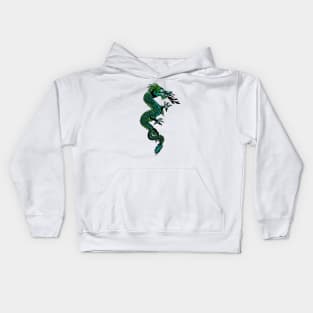 Chinese green dragon design Kids Hoodie